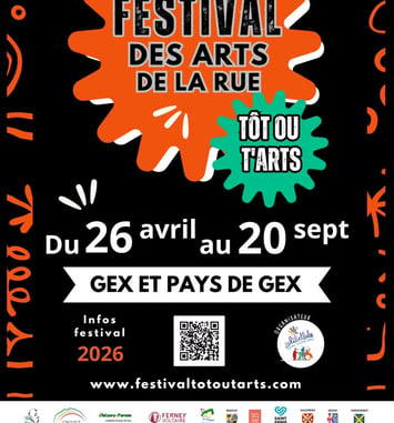 Festival des arts de rue Tôt ou T'Arts 2026 affiche