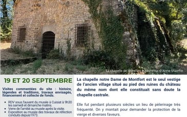 Visite guidée de la chapelle Notre Dame du Mont Fort